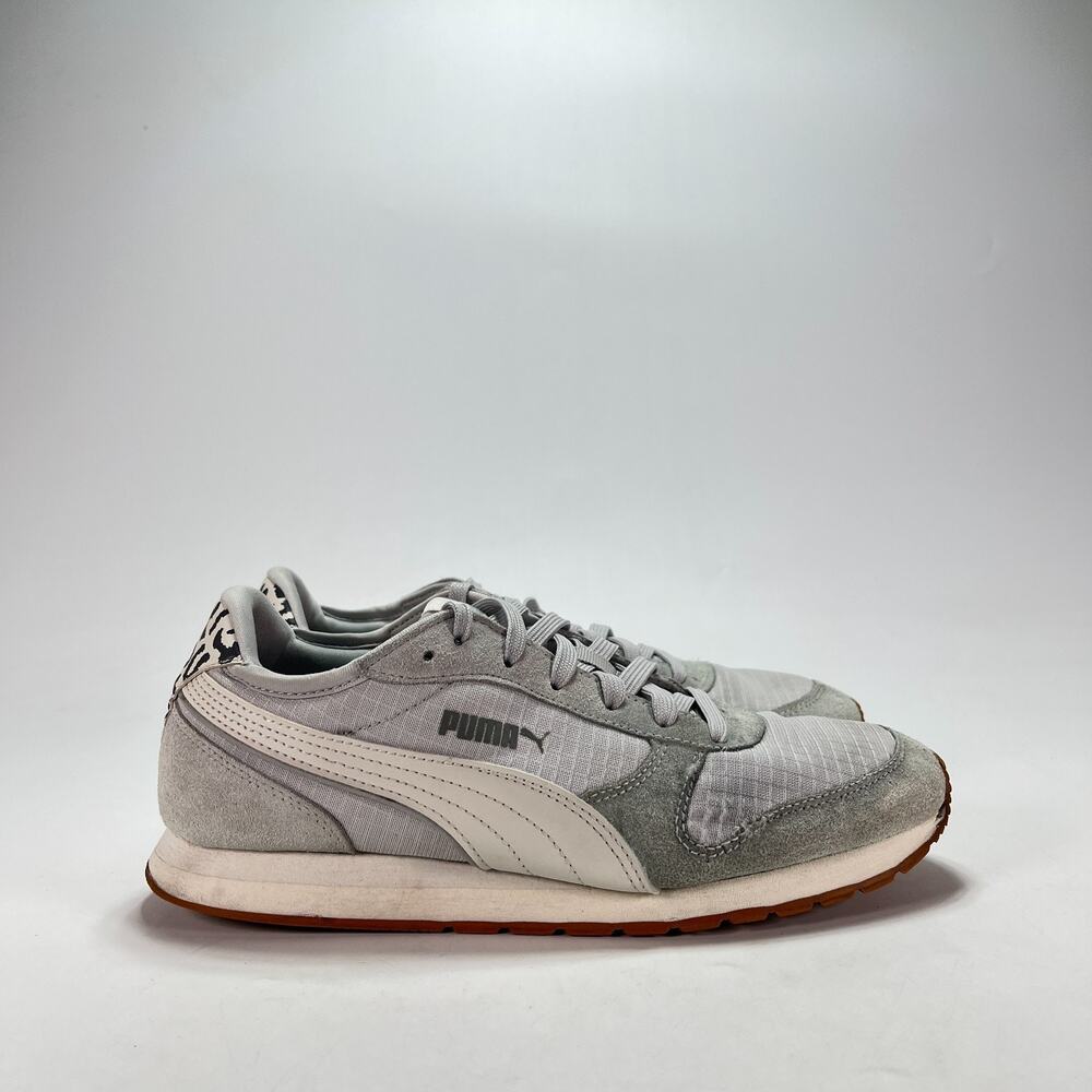 Puma SR Siege Gray White Leopard Lifestyle Sneakers 400346-01 Women's Size 8.5